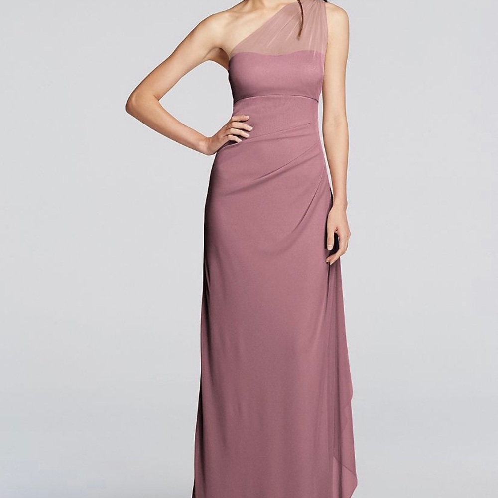 Long Mesh One Shoulder Illusion Dress